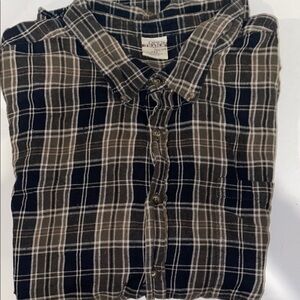 Olive & Oak Men's Casual Plaid Shirt - Black and Brown